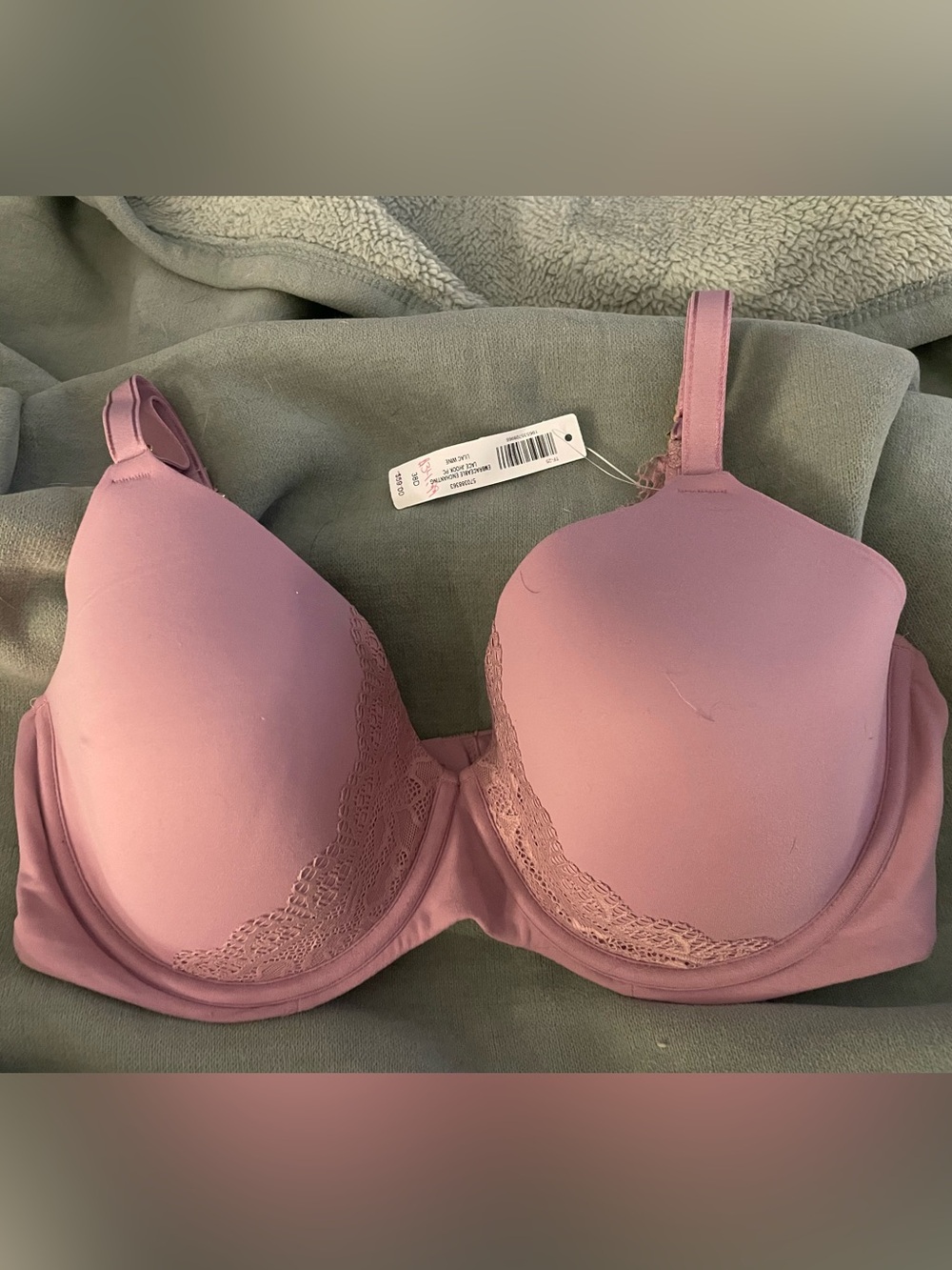 Soma Mauve Pink Lace-Trim Molded Embraceable Perfect Coverage Bra